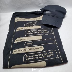 Chipotle Hat and T-Shirt - Text Messaging Shirt and Hat Black - Size XL.